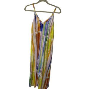 Jams World Easy Jumpsuit Size Extra Small Multicolor Skyline Pattern Pure Rayon